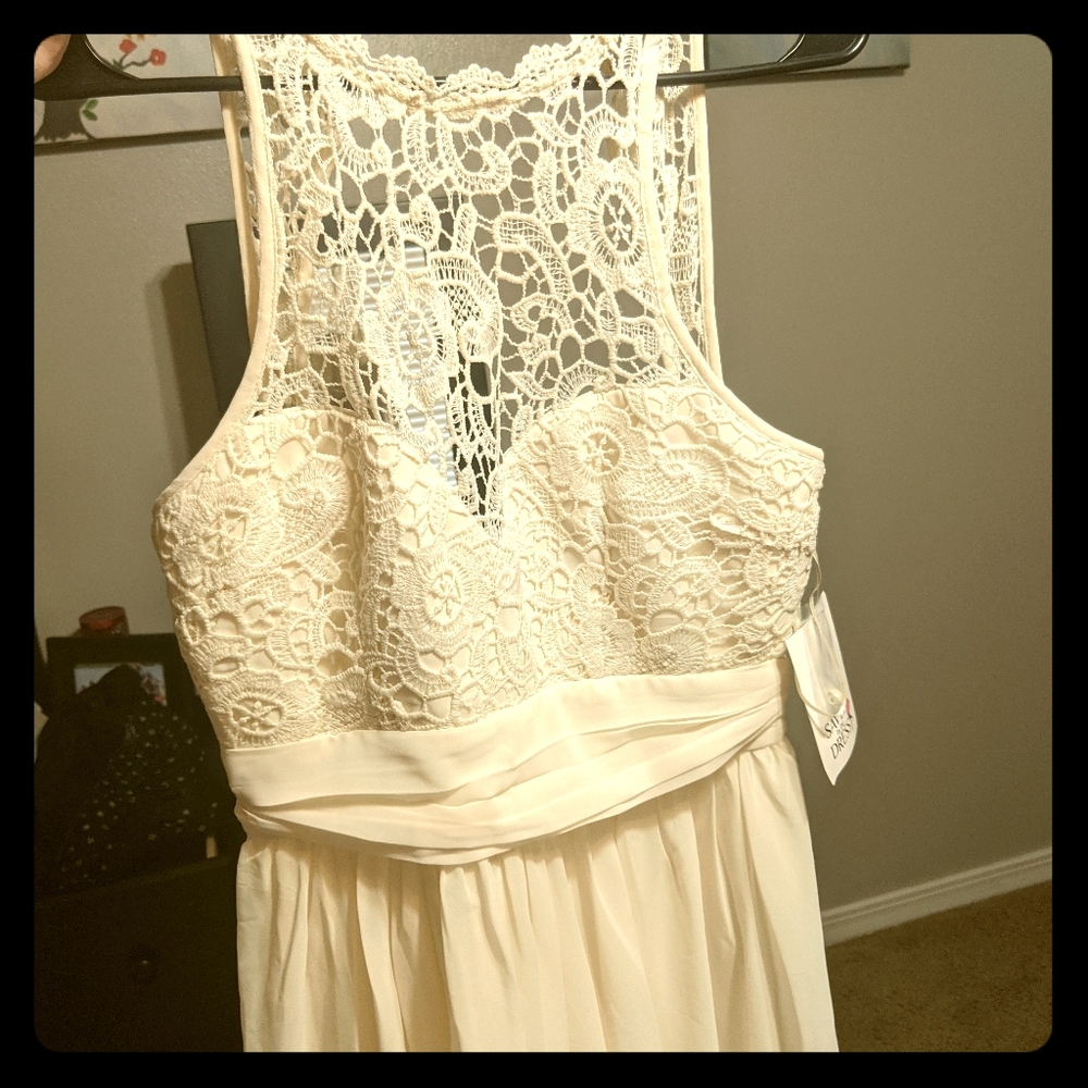 White halter maxi